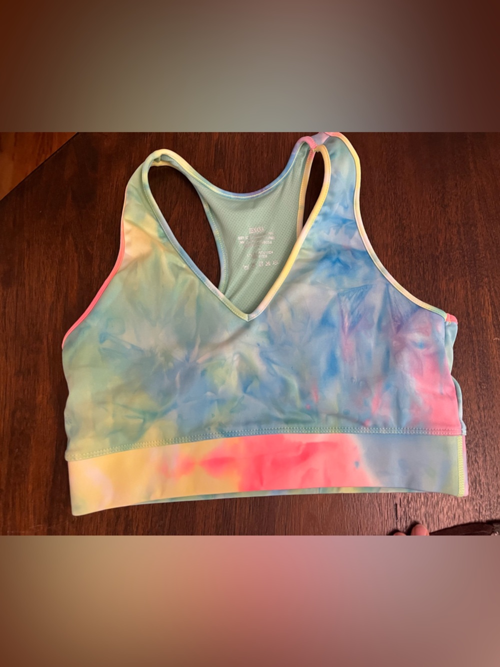 Brand new Zenana Outfitters Pastel Tie-Dye Multicolor Sports bra